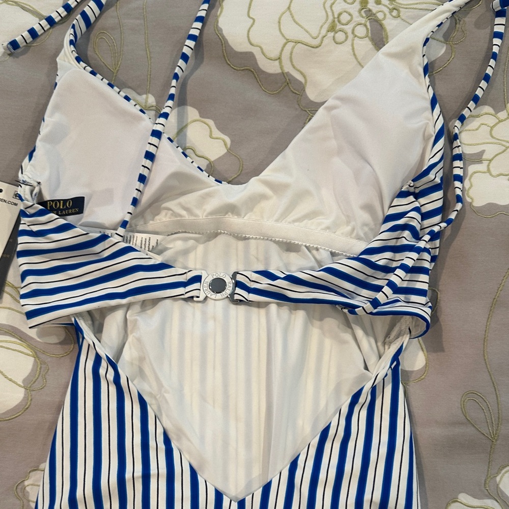 NWT- Ralph Lauren Blue and White Striped Swimwear- Size XS - Picture 5 of 5